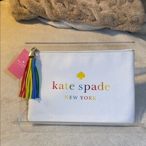 Kate Spade New York | Kourtney Spectrum Large Tassel White & Rainbow Pouch